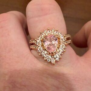 Radiant Pink Teardrop Ring